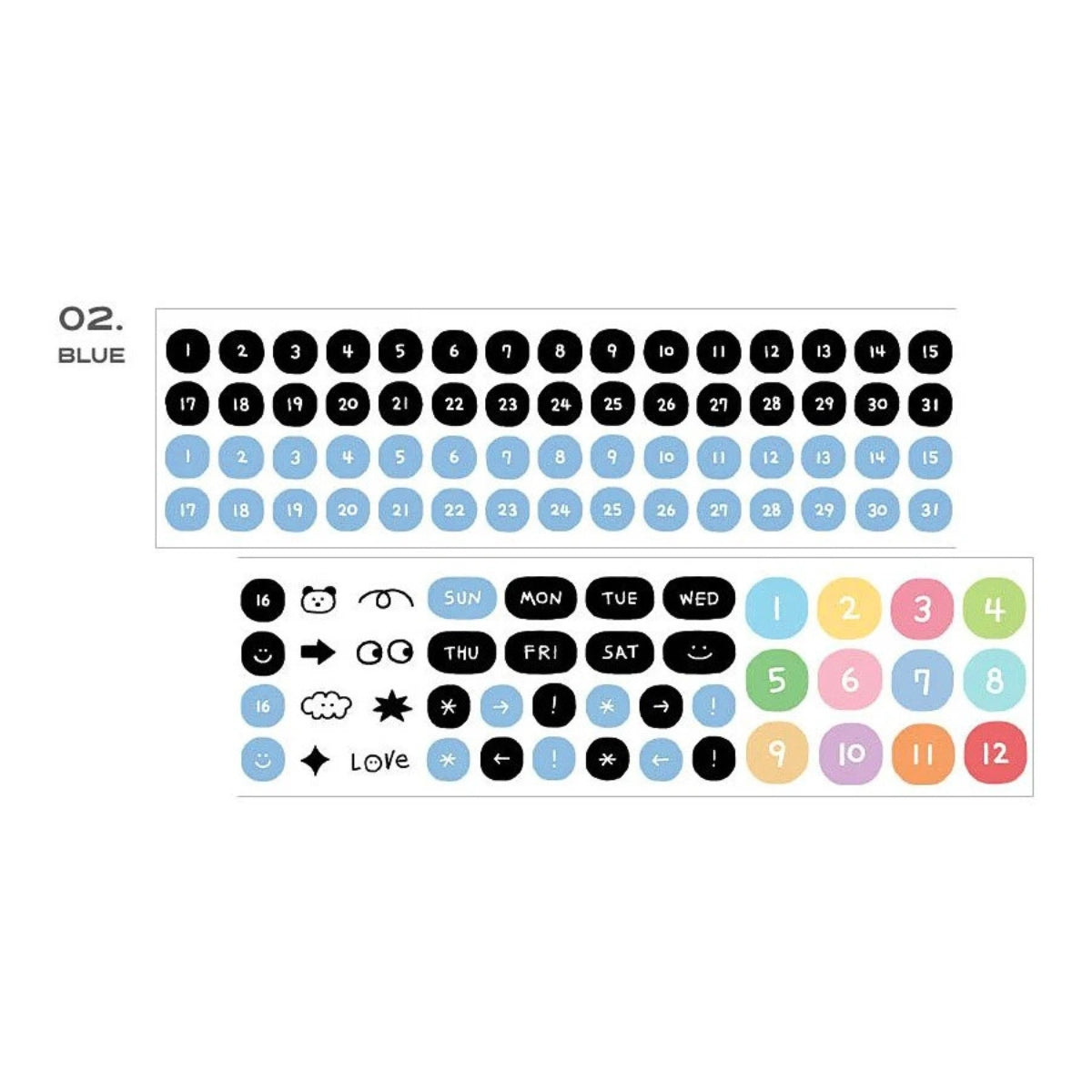 Iconic Doodle Kiss Cut Sticker Tape Roll – Date