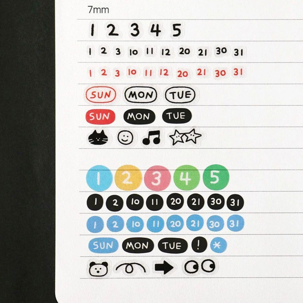 Iconic Doodle Kiss Cut Sticker Tape Roll – Date