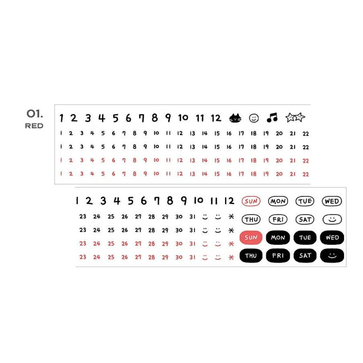 Iconic Doodle Kiss Cut Sticker Tape Roll – Date