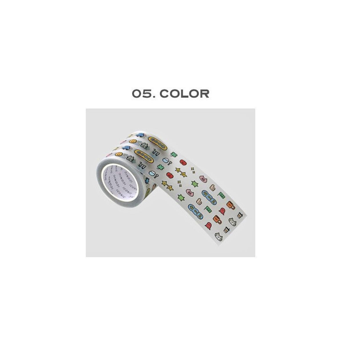 Iconic Doodle Kiss Cut Deco Transparent Sticker Tape Roll