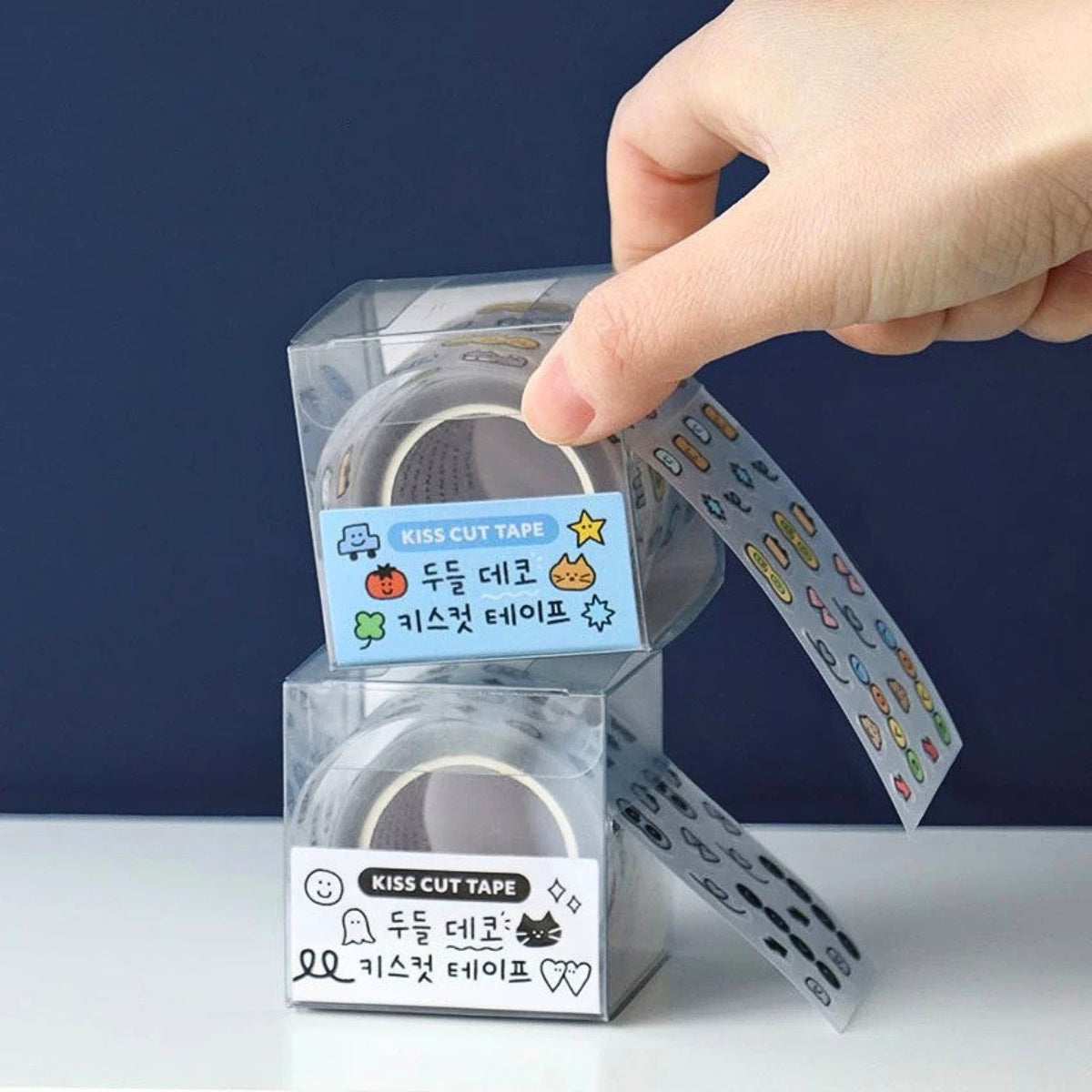 Iconic Doodle Kiss Cut Deco Transparent Sticker Tape Roll