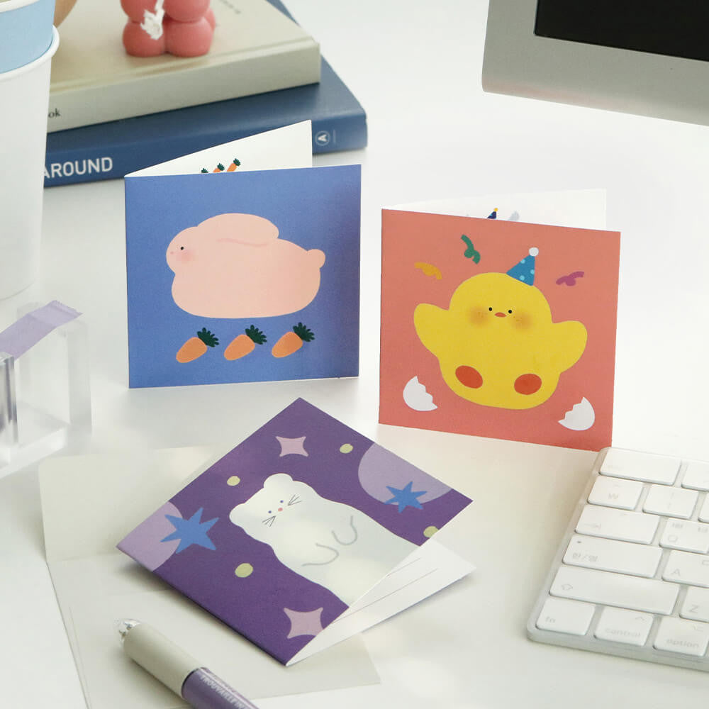 Iconic Happy Mini Card Set – 24 Assorted Blank Cards