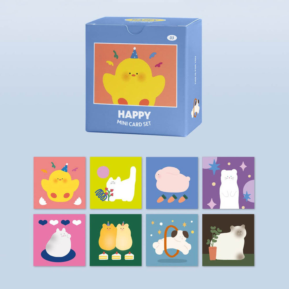 Iconic Happy Mini Card Set – 24 Assorted Blank Cards
