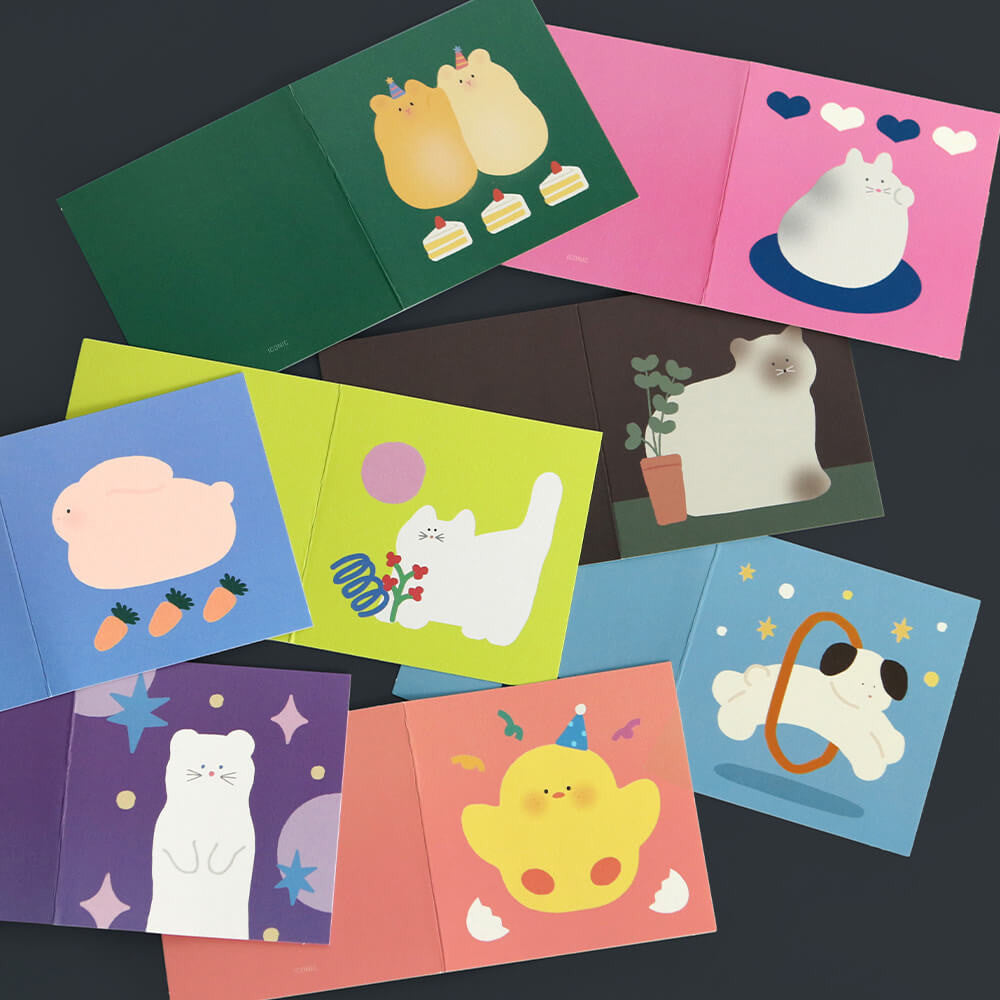 Iconic Happy Mini Card Set – 24 Assorted Blank Cards