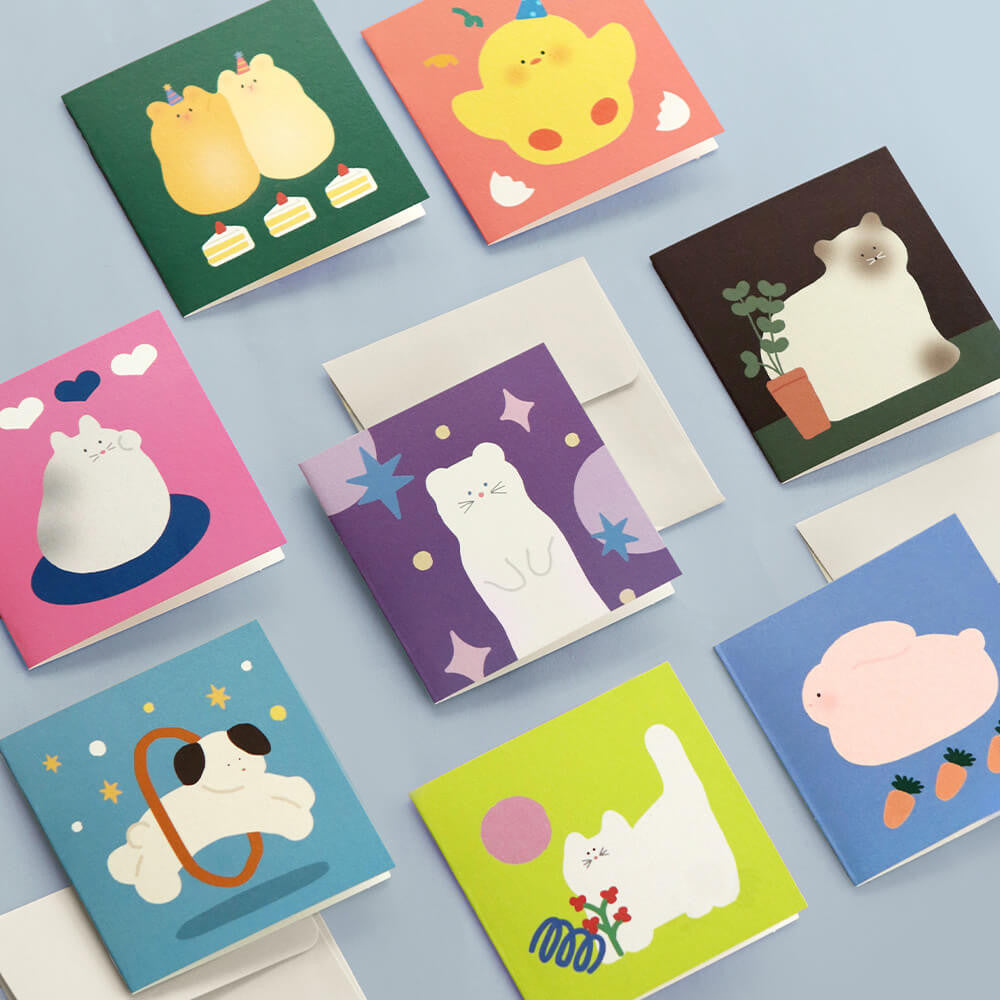 Iconic Happy Mini Card Set – 24 Assorted Blank Cards