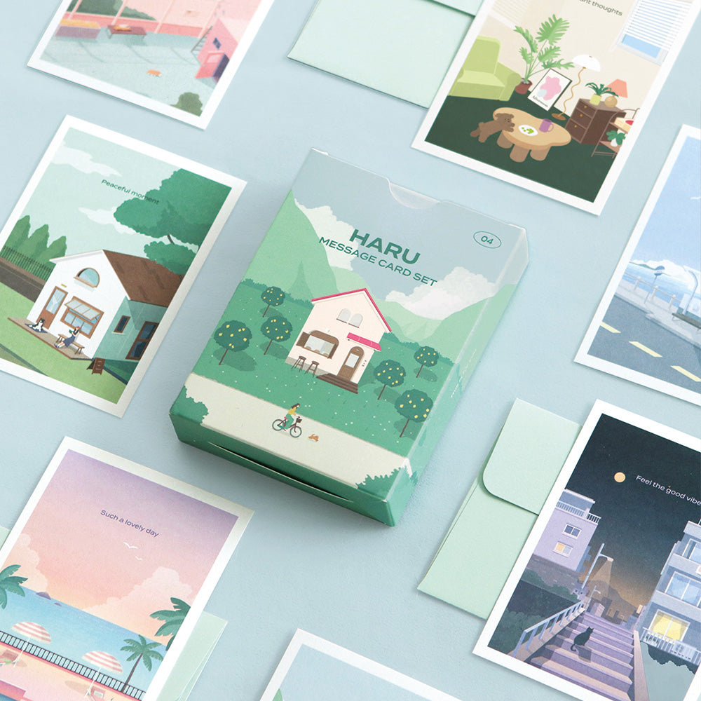 Iconic Haru Message Card Set – 24 Elegant Message Cards