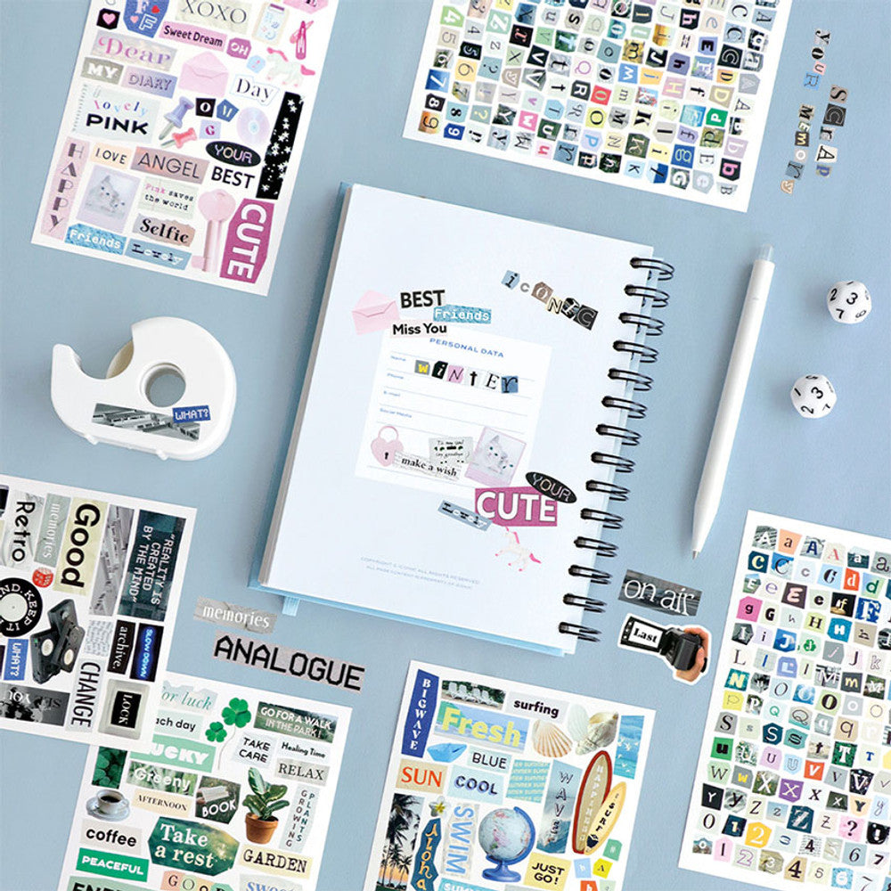 Iconic Magazine Collage Removable Sticker Set - (6 Sheets)