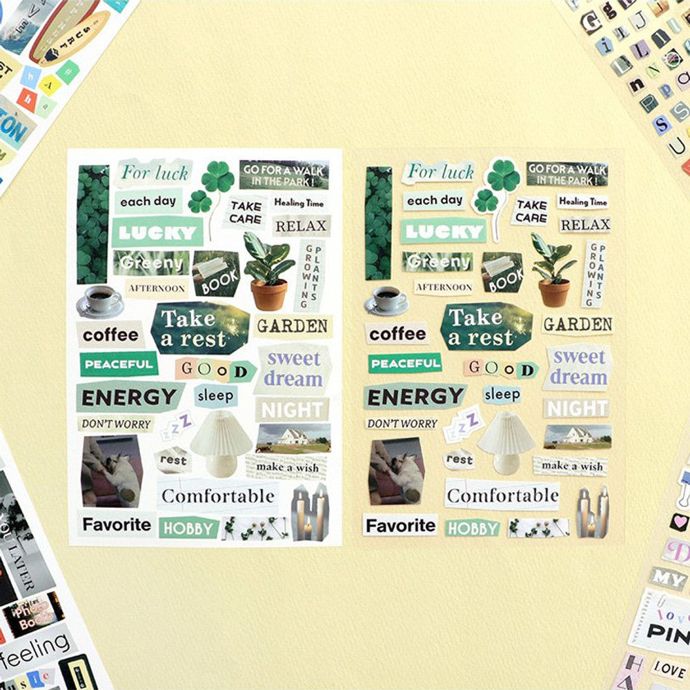 Iconic Magazine Collage Removable Sticker Set - (6 Sheets)