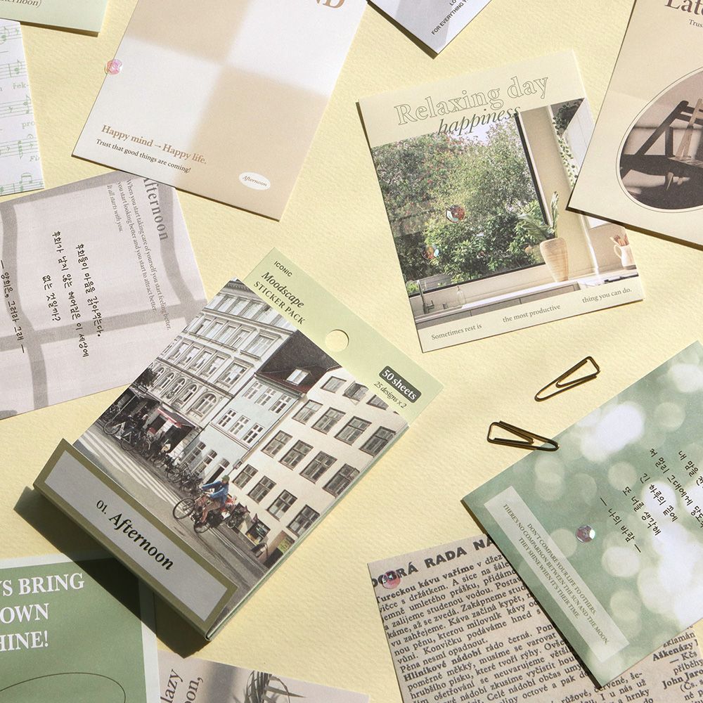 Iconic Moodscape Background Sticker Pack - (50 Sheets)