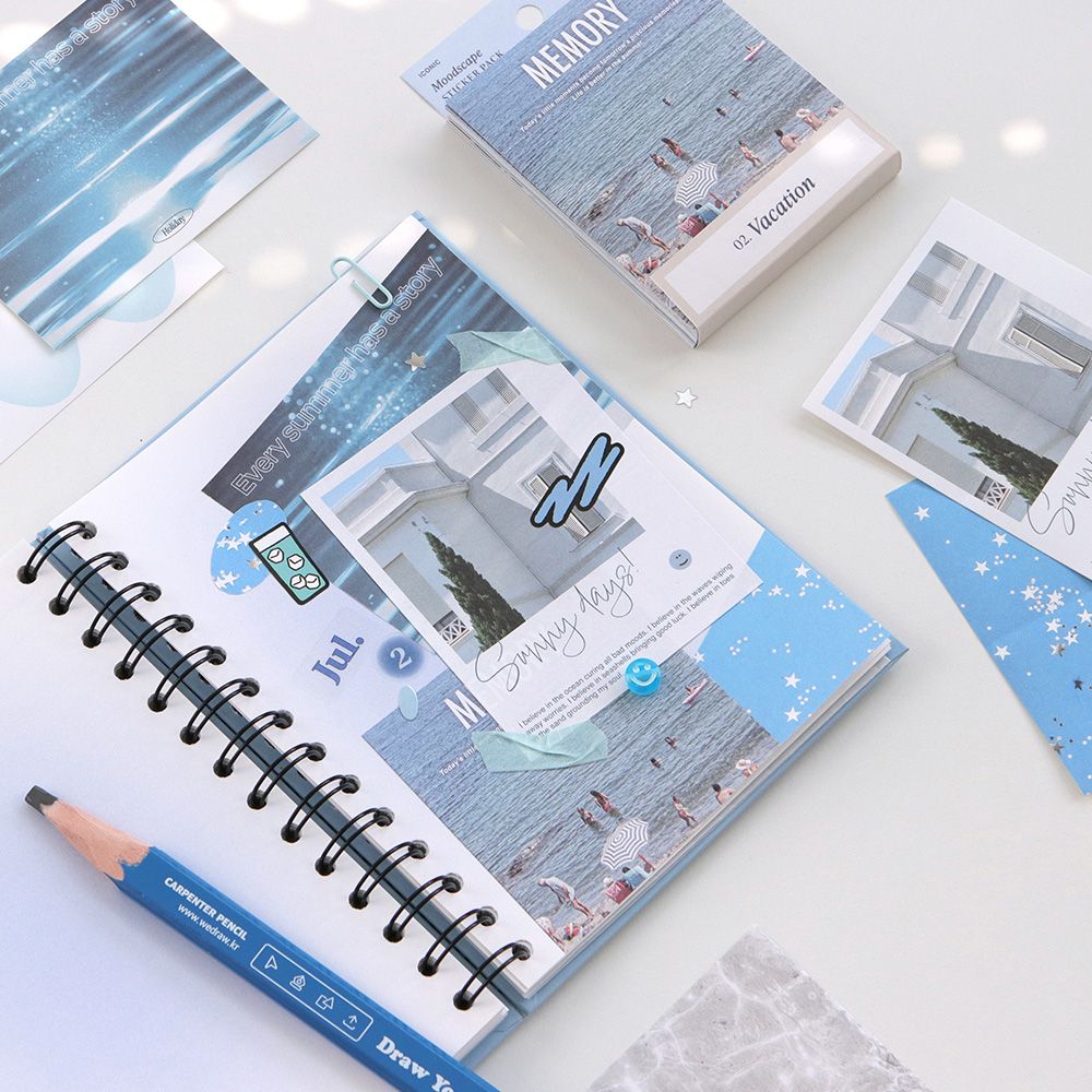 Iconic Moodscape Background Sticker Pack - (50 Sheets)