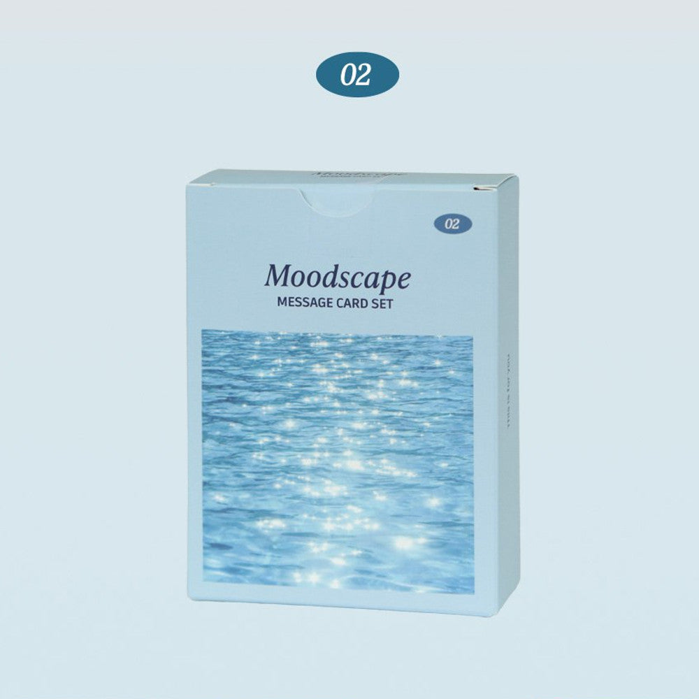 Iconic Moodscape Message Card Set blue box featuring ocean wave design.