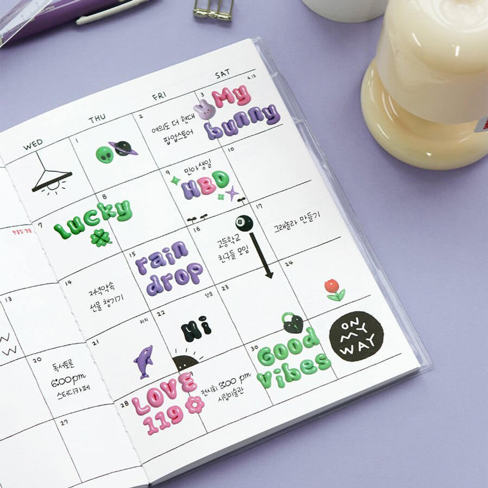 Iconic Puffer Alphabet Sticker Pack - (6 Sheets Pack)