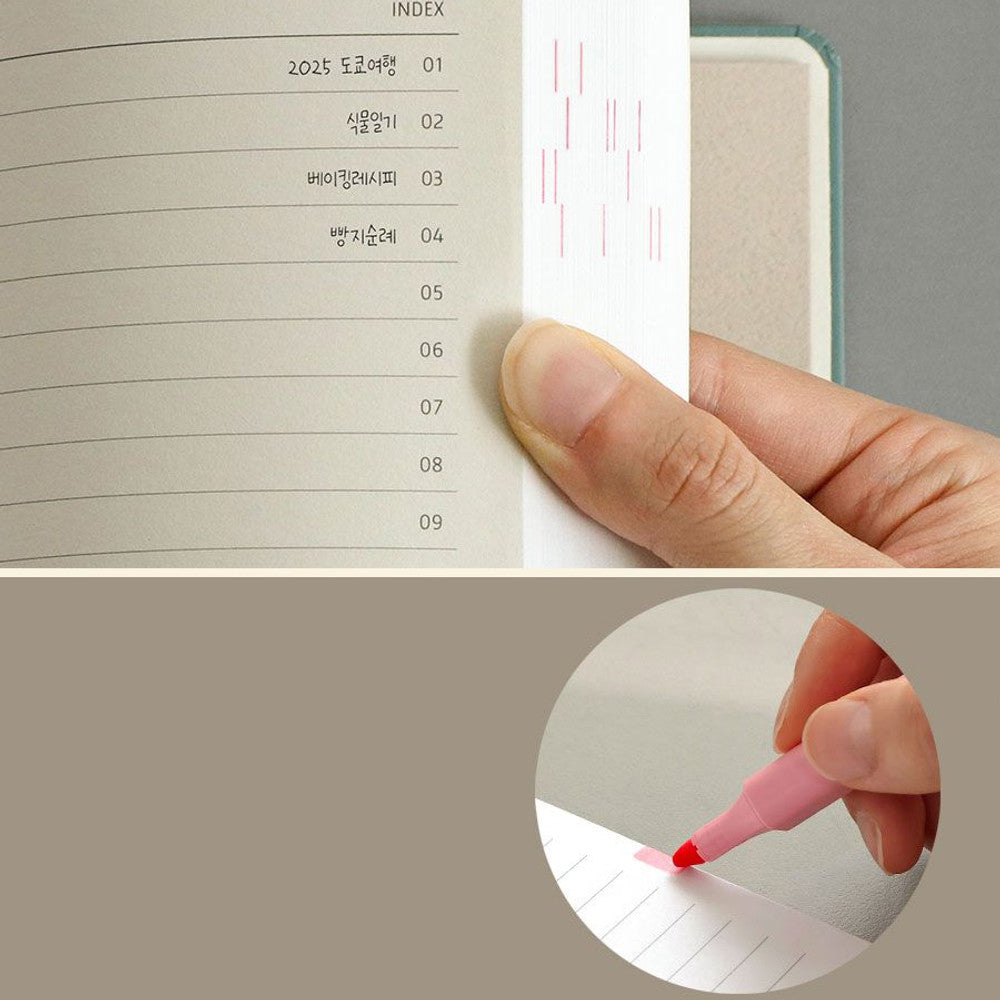 Iconic Souvenir B6 Lined Band Notebook close-up of lined page layout with date section.