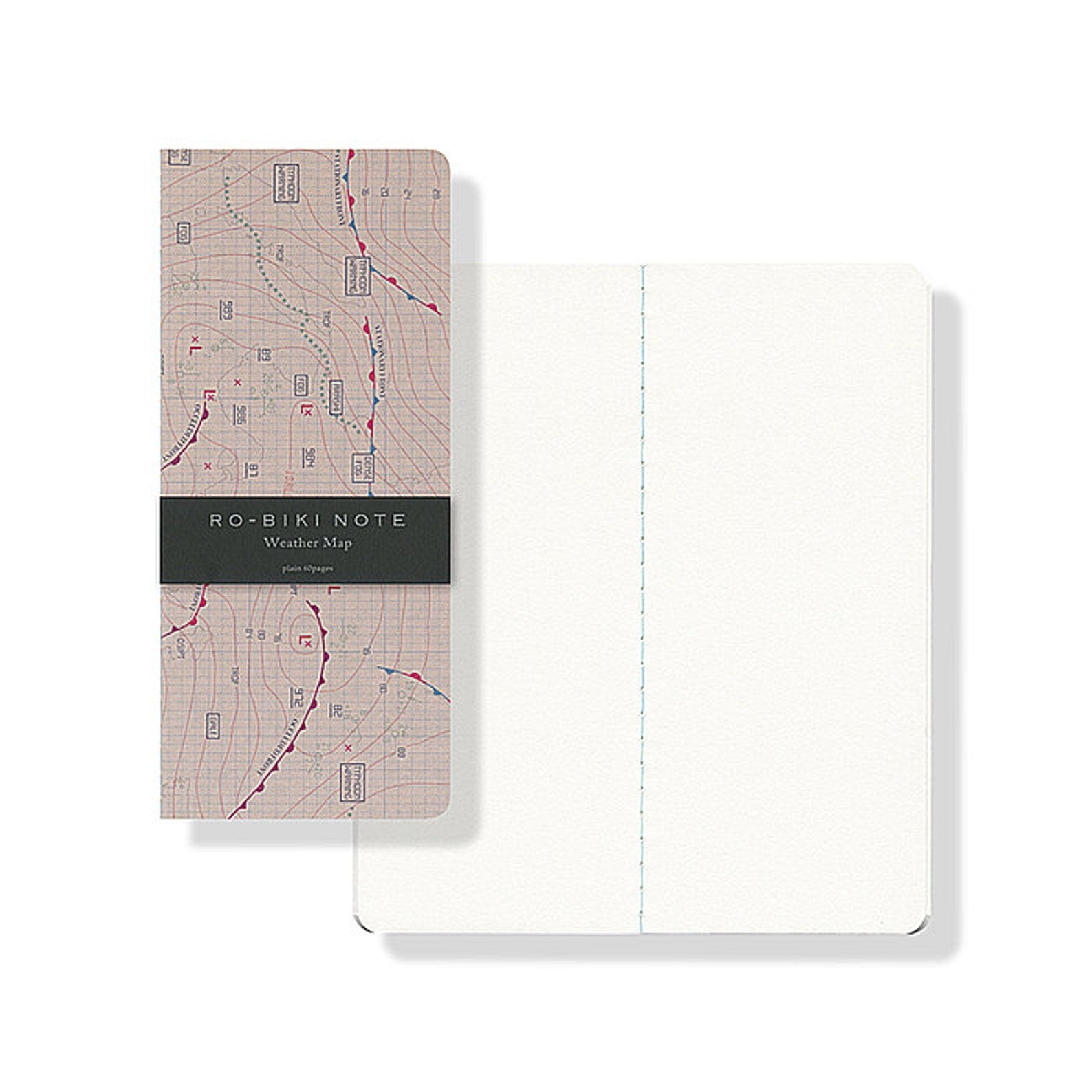 Yamamoto Paper RO-BIKI NOTE Plain Notebook – Weather Map Design