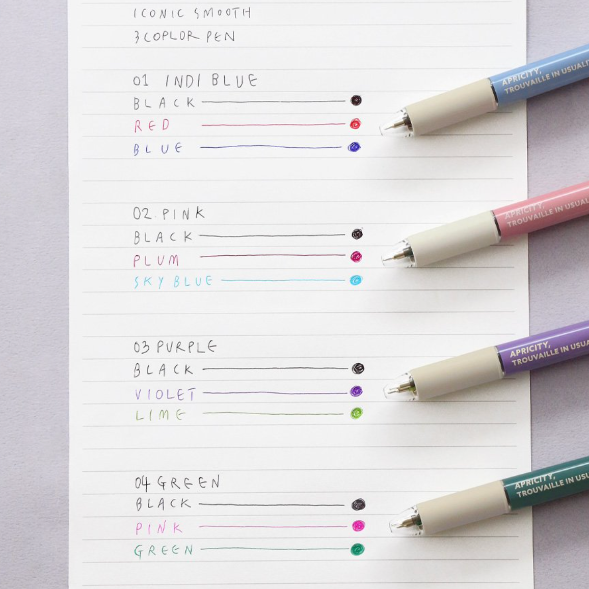 Iconic Smooth 3 Colour Pen 0.38mm