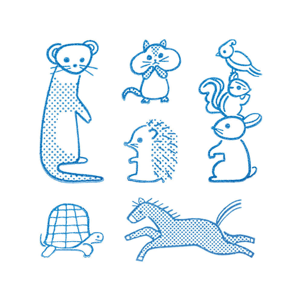 KING JIM Kori Jirushi Clear Stamps Set - (Pack of 6)