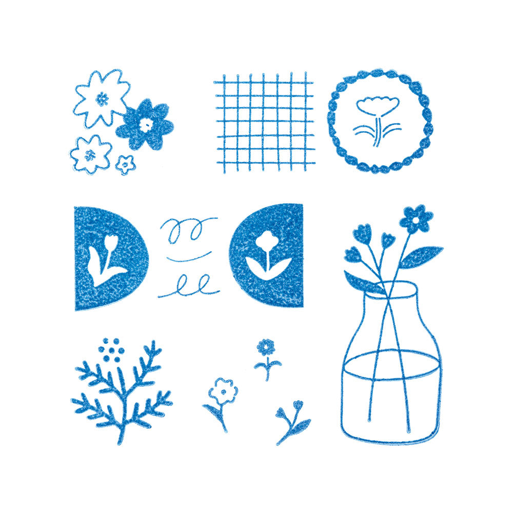 KING JIM Kori Jirushi Clear Stamps Set - (Pack of 6)