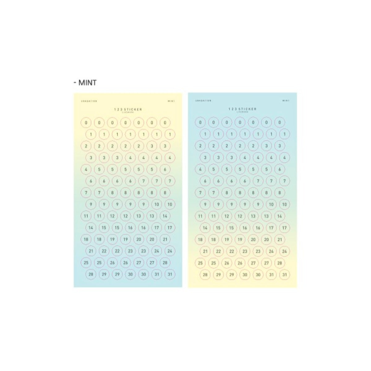 Livework 123 Number Sticker Set – 2 Sheets