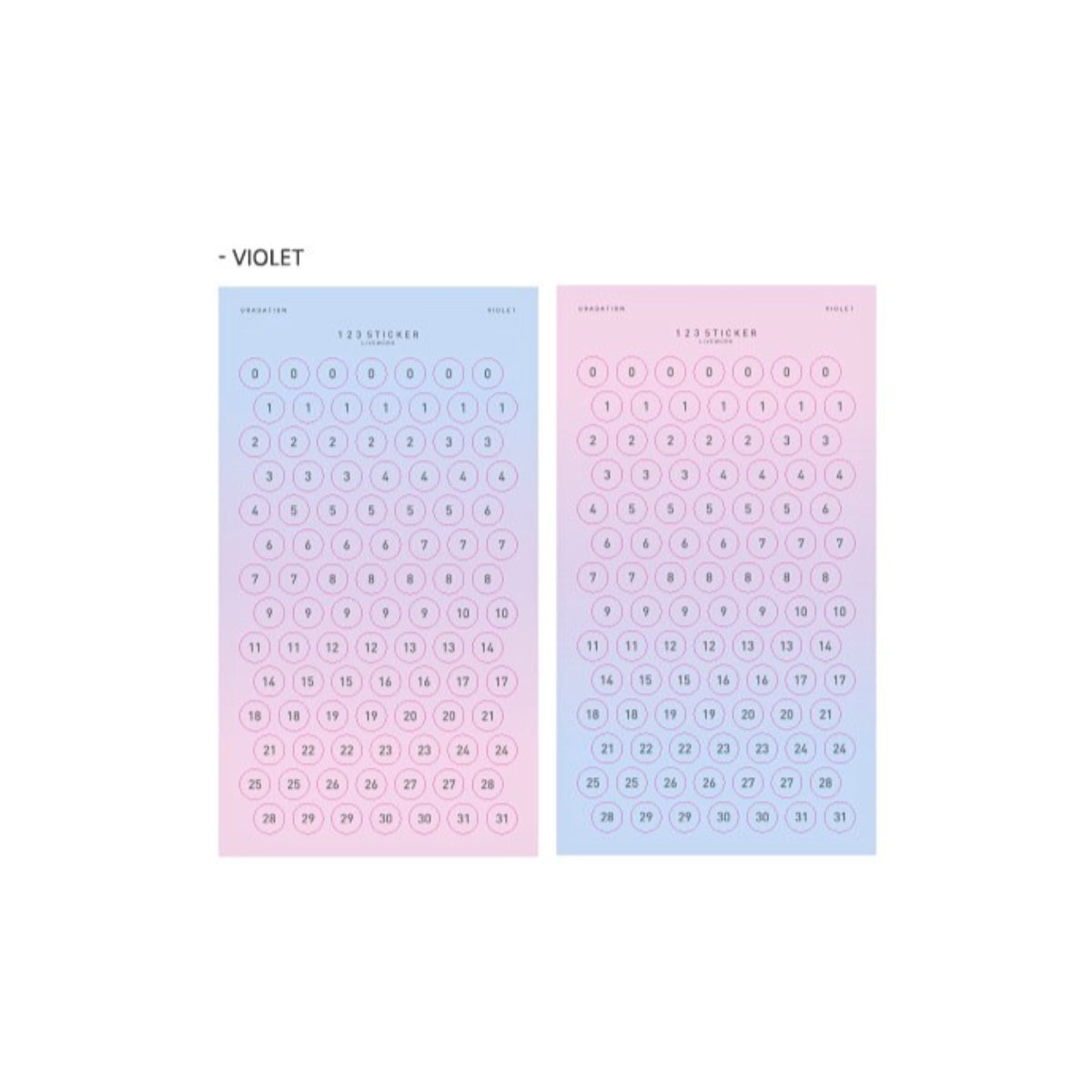 Livework 123 Number Sticker Set – 2 Sheets