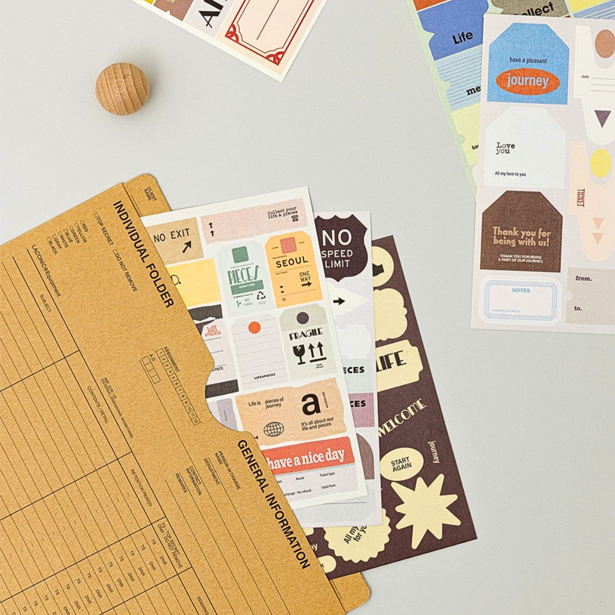 Livework LIFE & PIECES Vintage Label Sticker Set