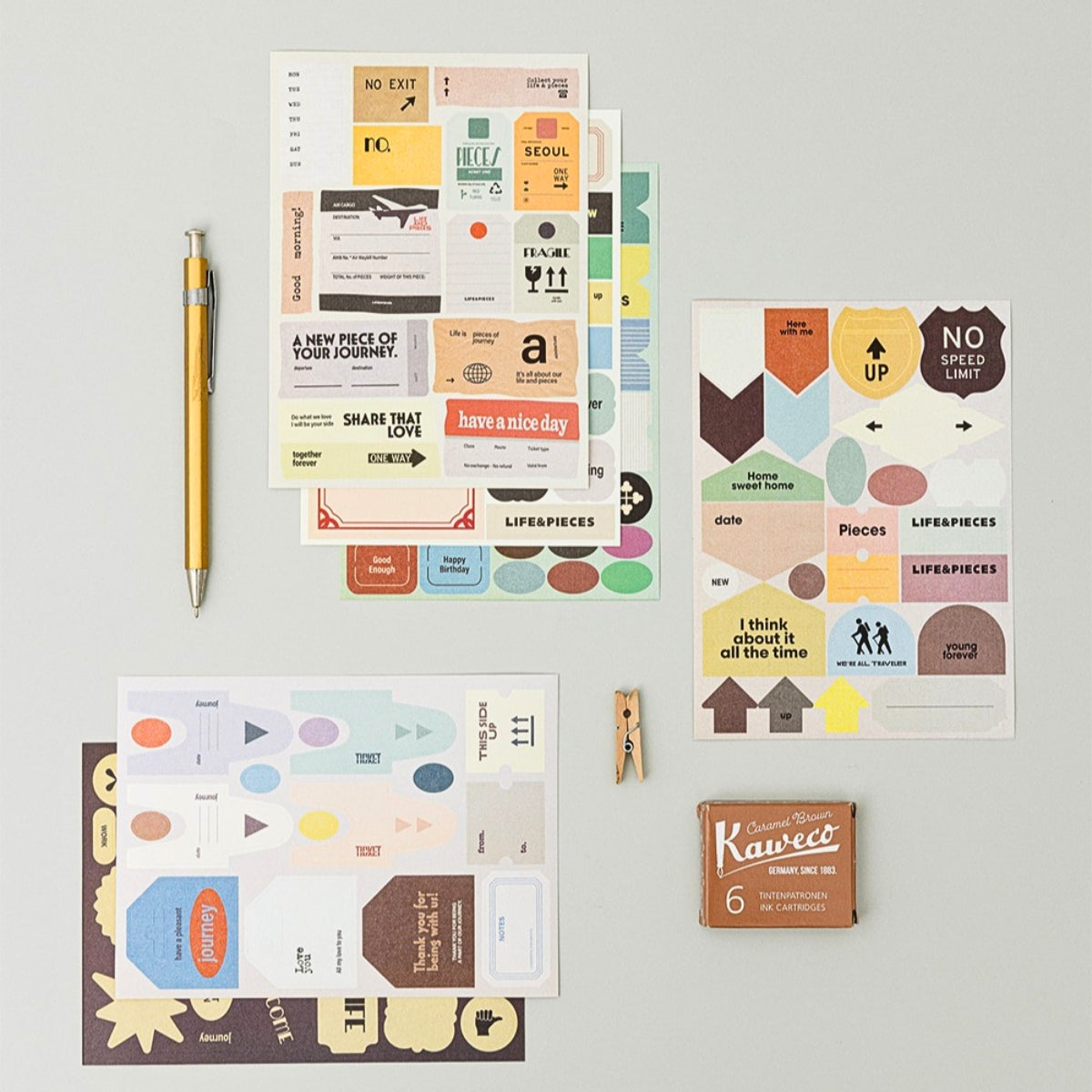 Livework LIFE & PIECES Vintage Label Sticker Set