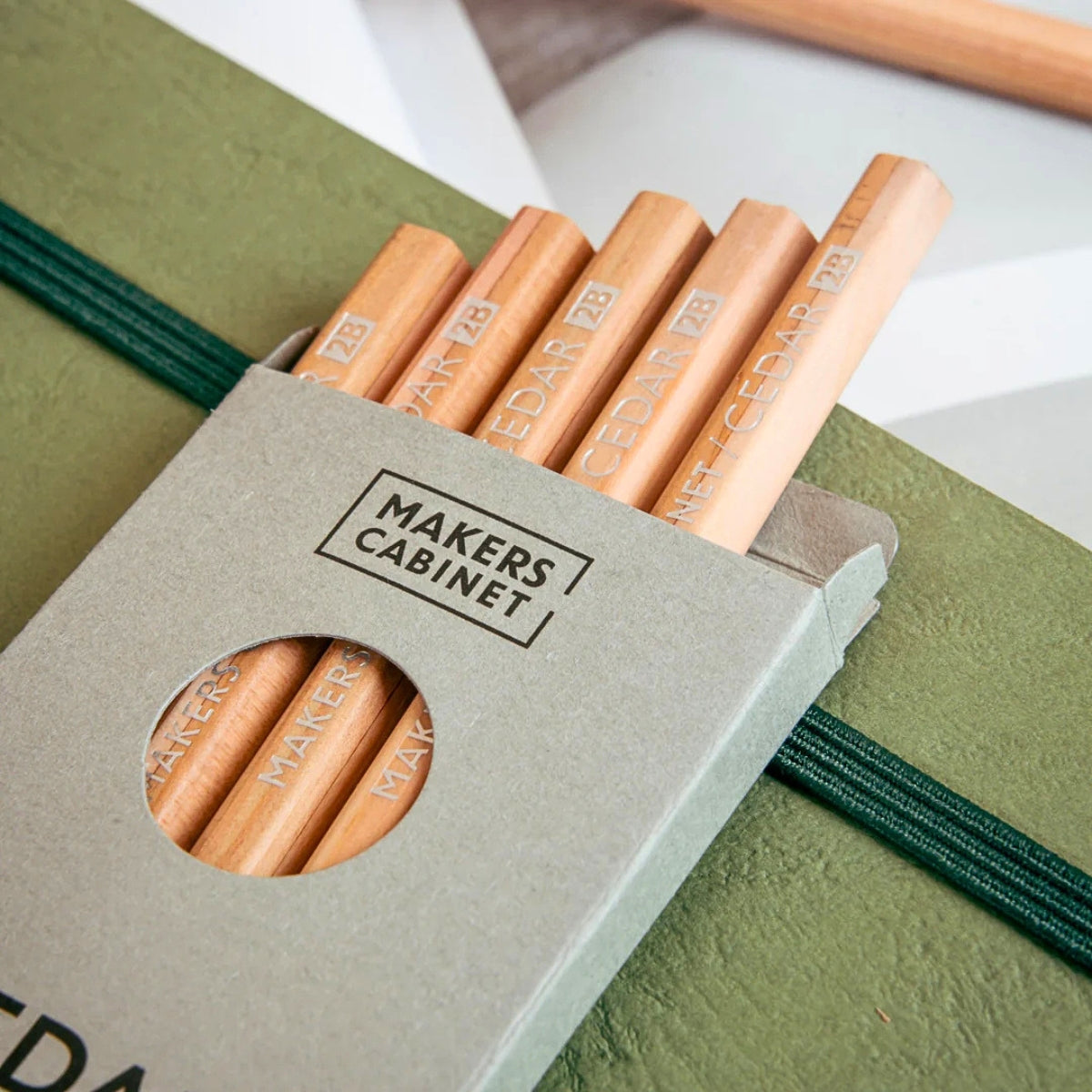 Makers Cabinet Ferrule Cedar Pencils – HB & 2B (Set of 6)