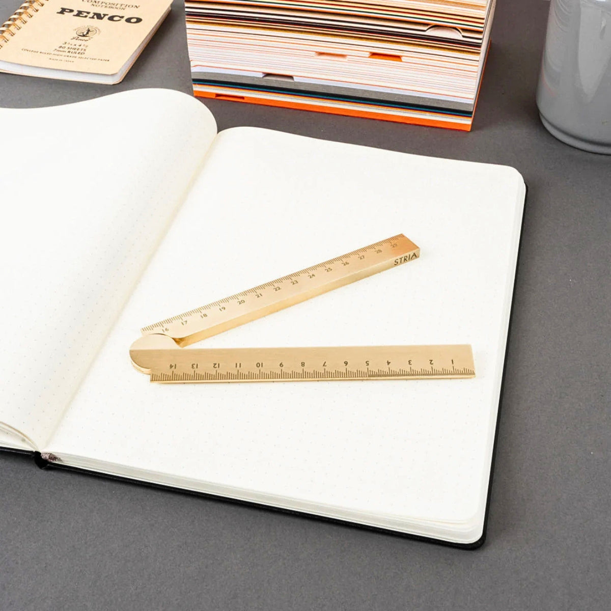 Makers Cabinet Stria Folding Solid Brass Ruler