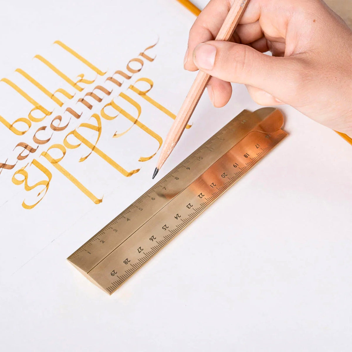 Makers Cabinet Stria Folding Solid Brass Ruler