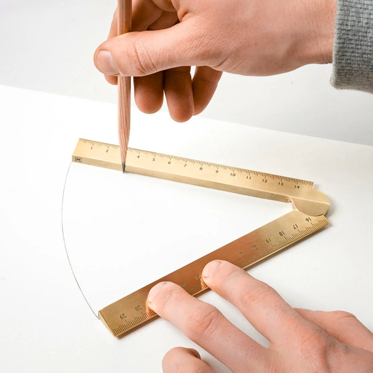 Makers Cabinet Stria Folding Solid Brass Ruler
