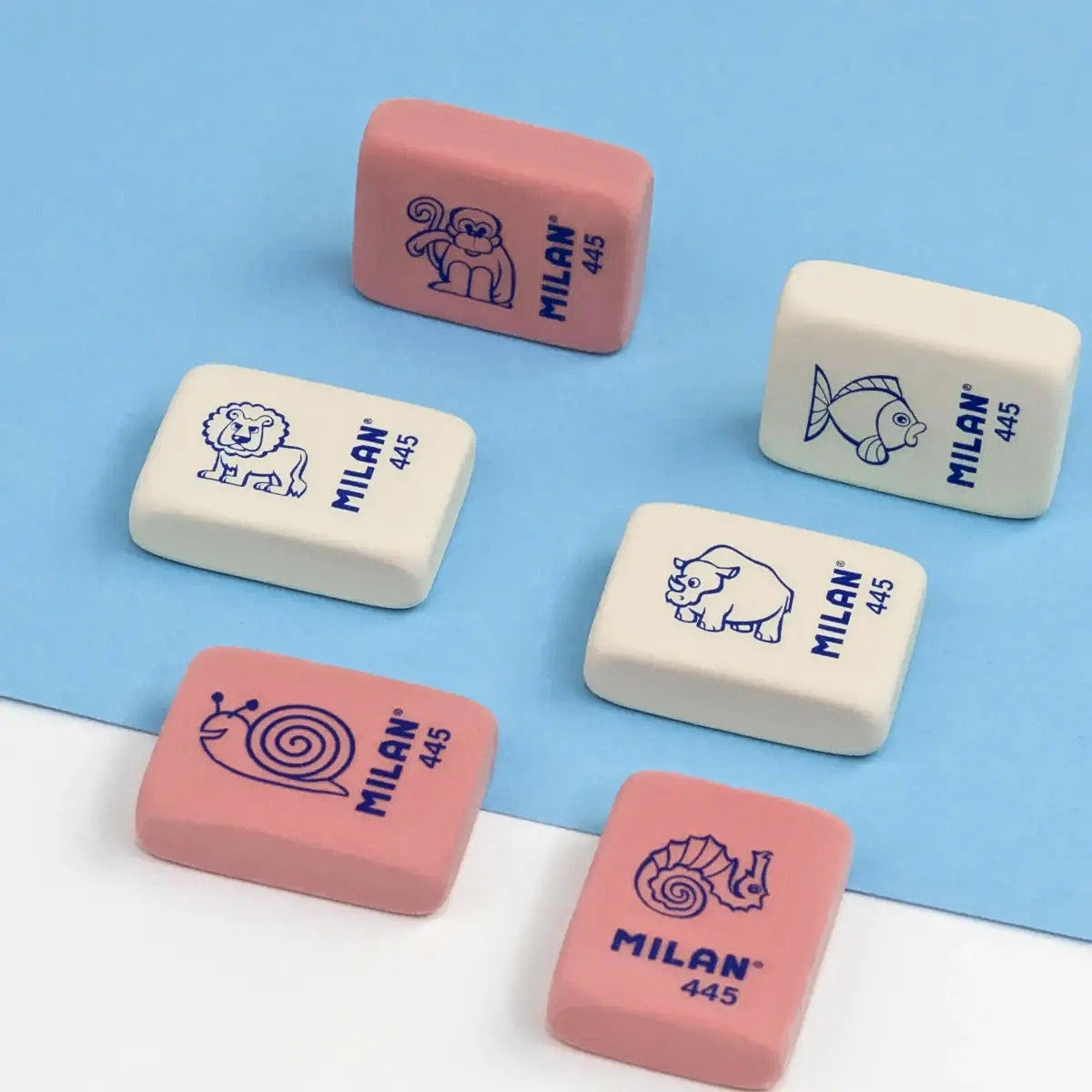 Milan 445 Cute Animal Design Erasers Set