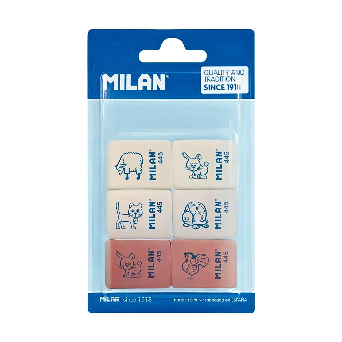 Milan 445 Cute Animal Design Erasers Set
