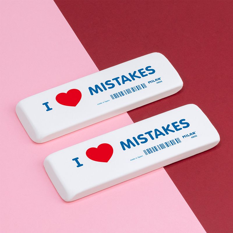 Milan 4806 I ❤️ Mistakes Extra-Large Eraser