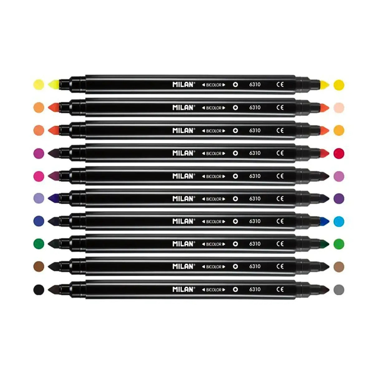 Milan Bicolour Conical Tip Fibrepens Set (20 Colours)