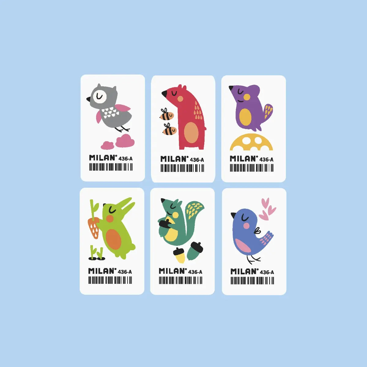 Milan Cute Animal Design Eraser 436A – (Box of 36)