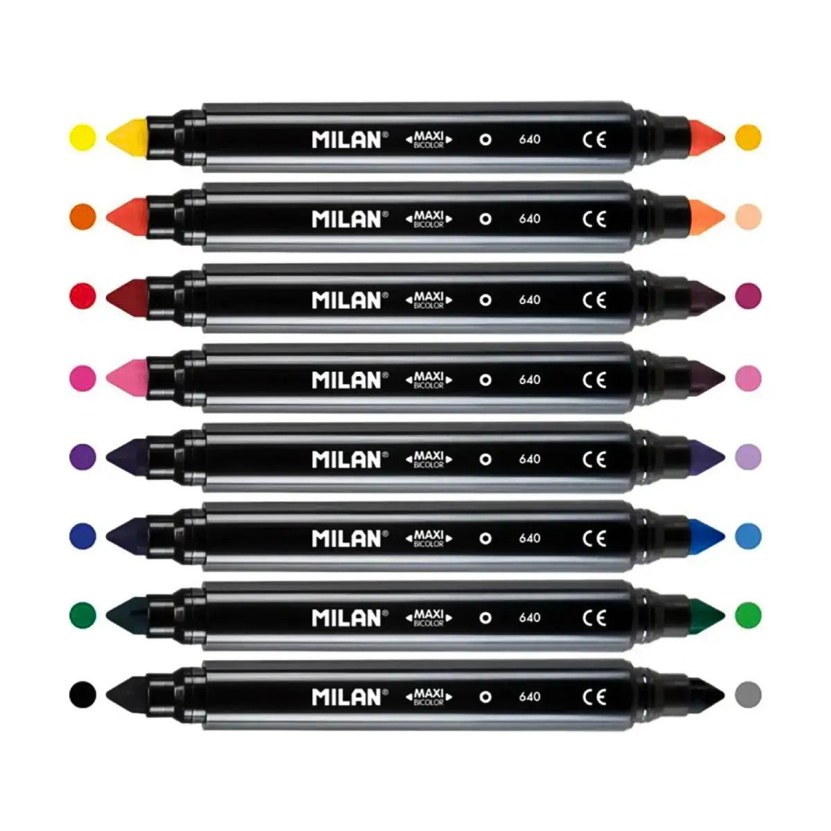 Milan Double-Ended Maxi Fibrepens Set – 16 Colours