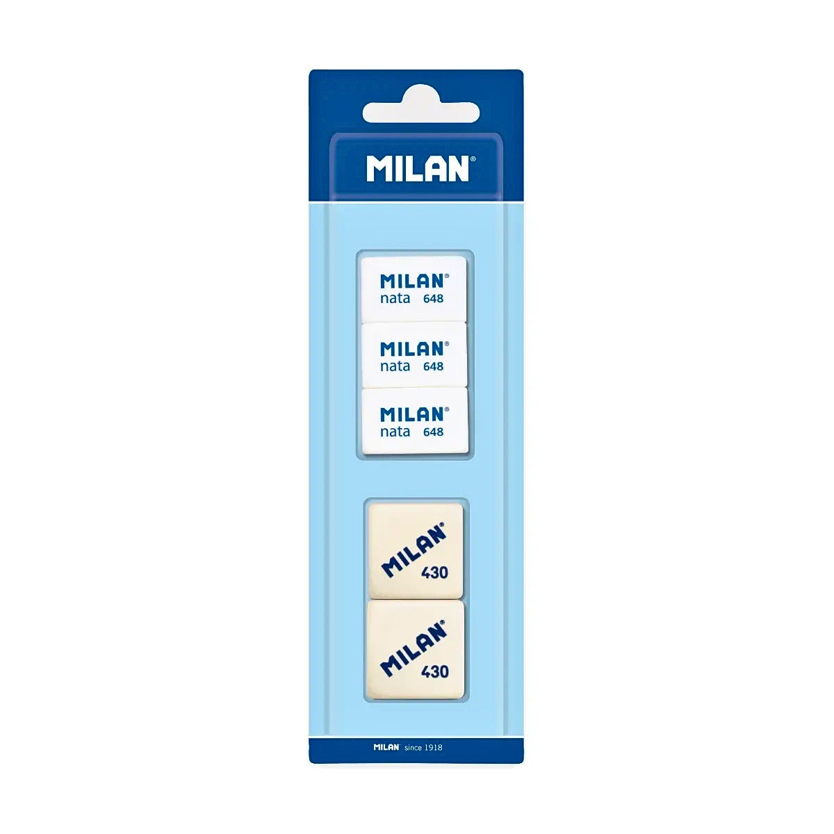 Milan Synthetic Erasers 430 And Nata Erasers 648 Set