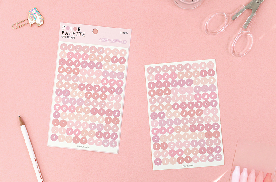 Paperian Colour Palette Stickers - Alphabet & Numbers