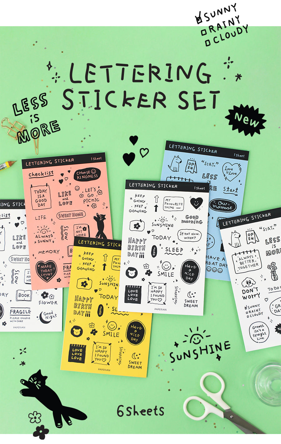 Paperian Lettering Sticker Set