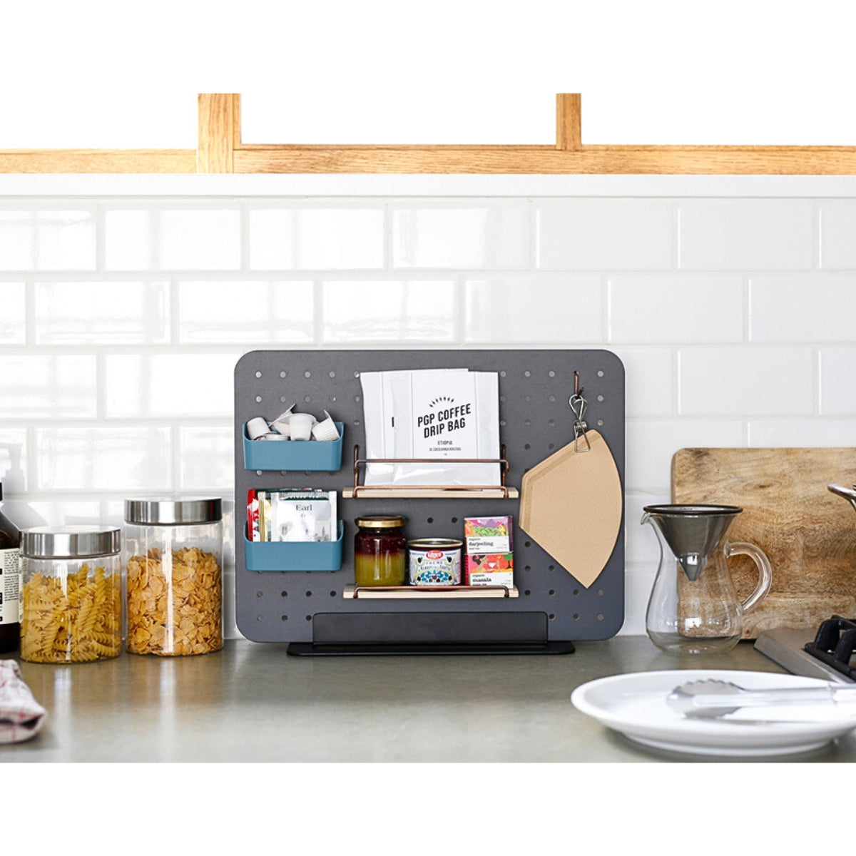 KING JIM PEGGY Pegboard Accessories Stand - Black