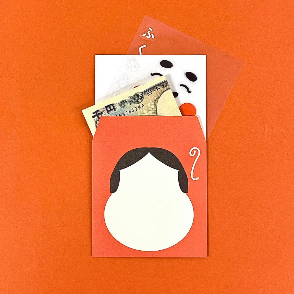 Sikigu Emboss Pochi Fukuwarai Gift Envelope with Sticker
