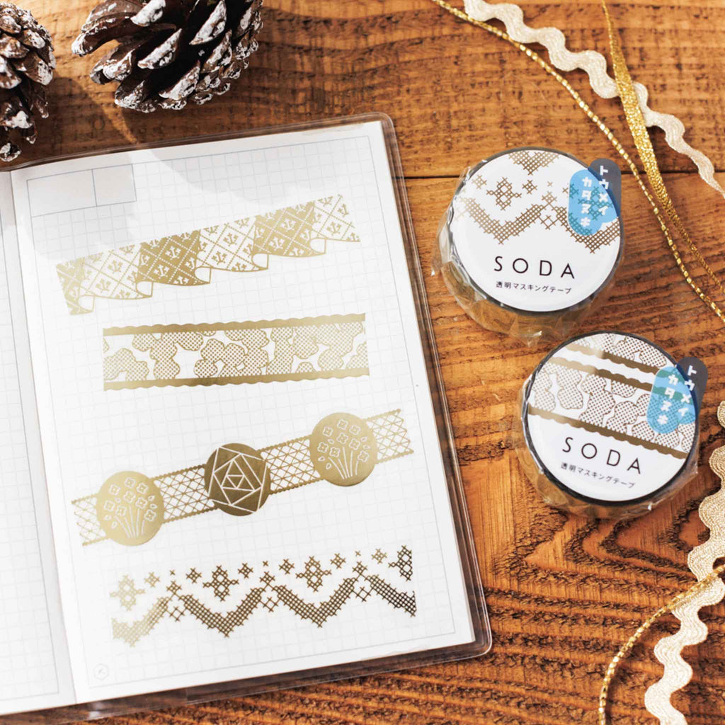 KING JIM SODA Foil & Die-Cut Masking Tape (15mm)