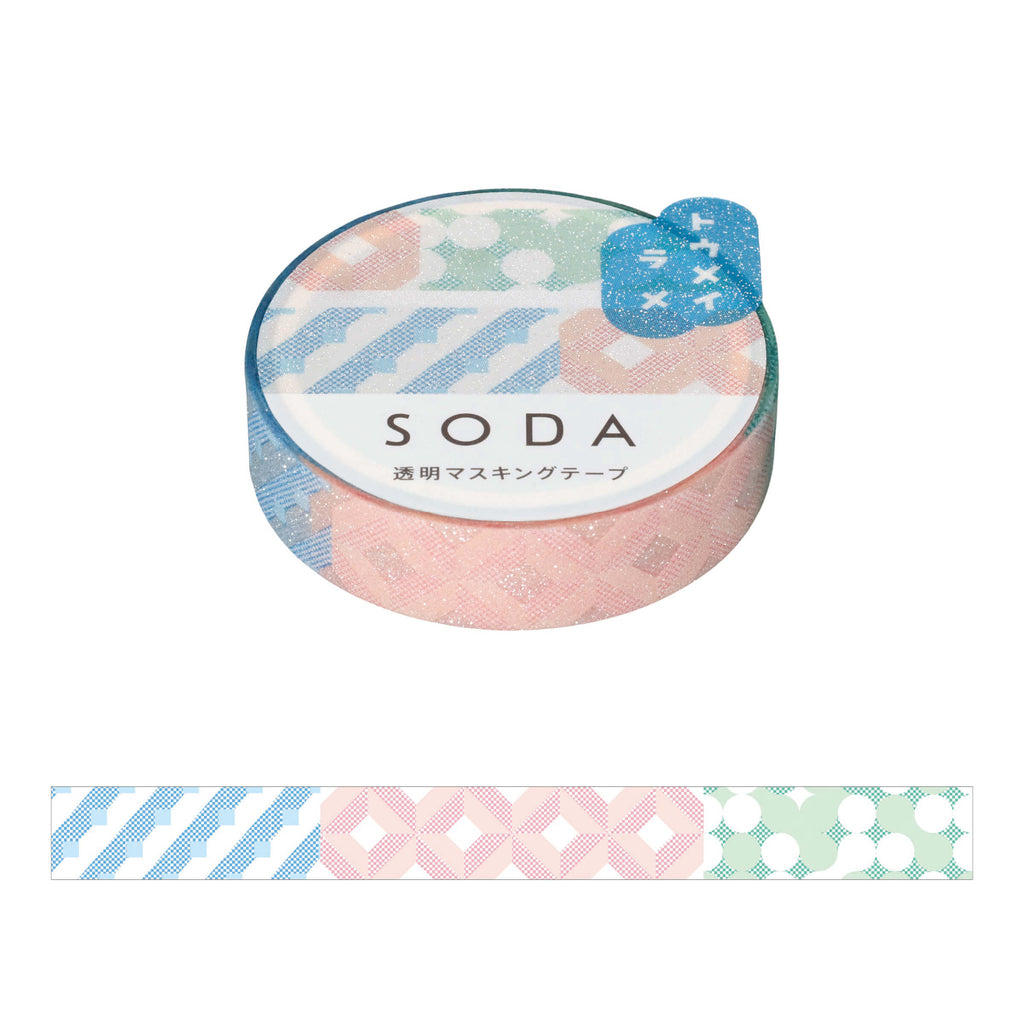 KING JIM SODA Glitter Masking Tape - Geometry (10mm)