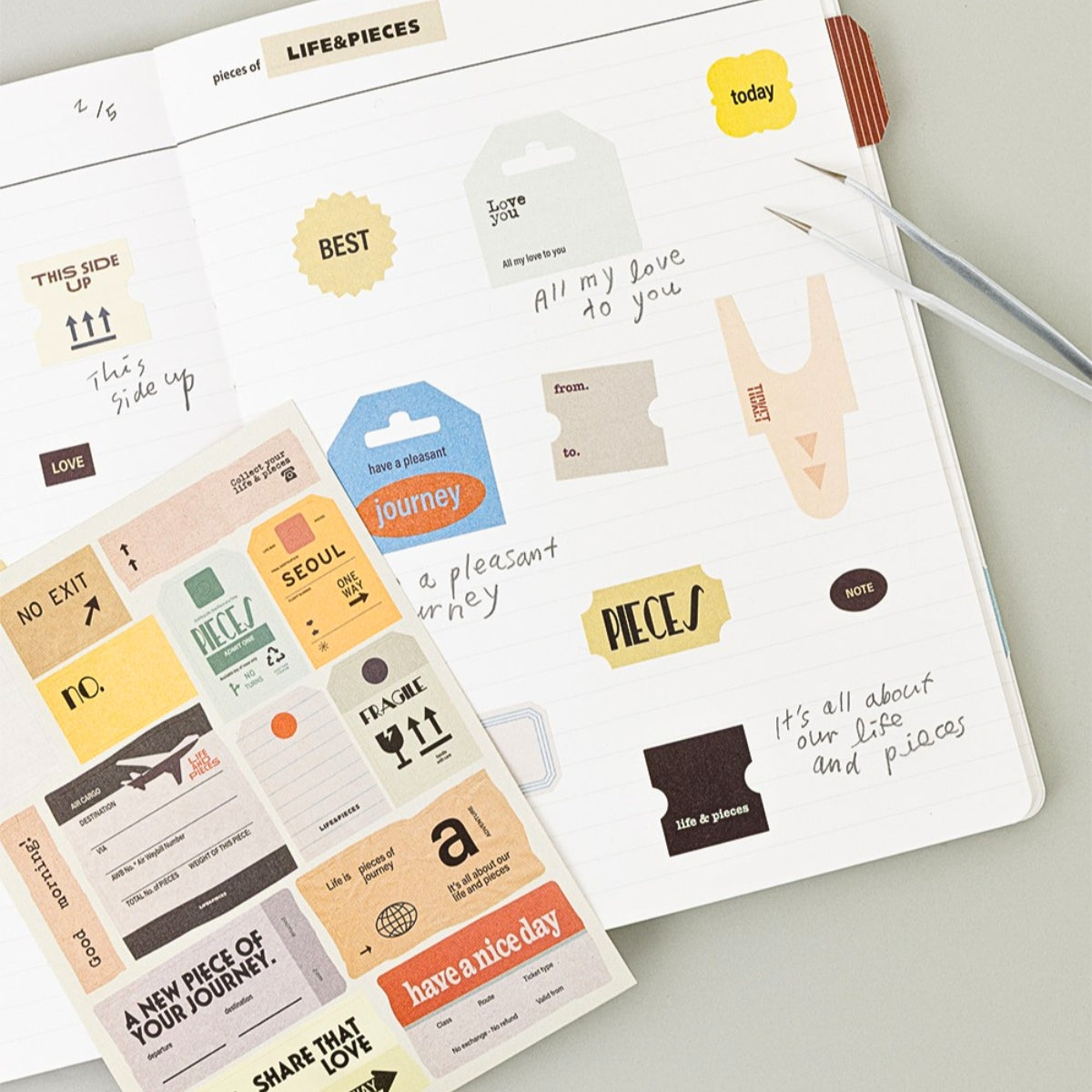 Livework LIFE & PIECES Vintage Label Sticker Set