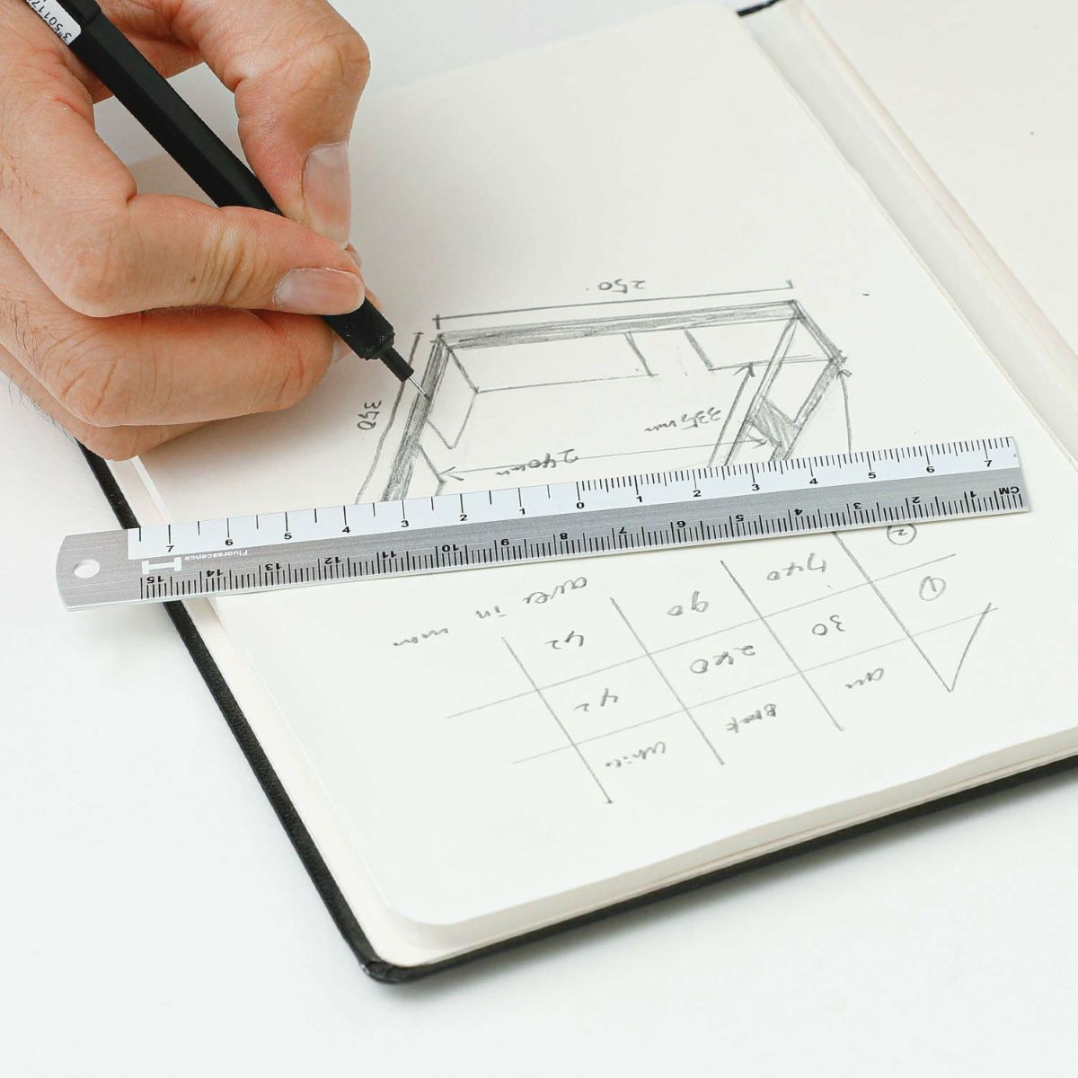 Hightide Aluminium Ruler 15cm