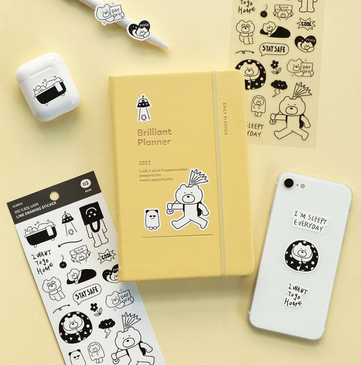 Iconic Line Drawing Planner Stickers