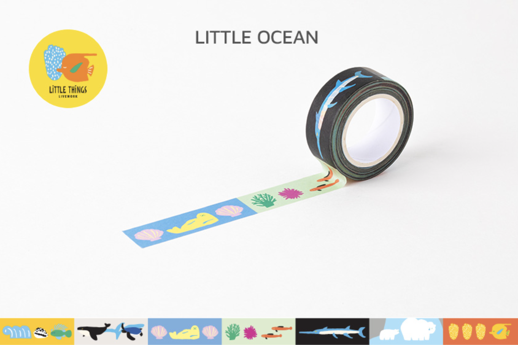 LIVEWORK Little Things PAPER TAPE - 15MM - Little Ocean