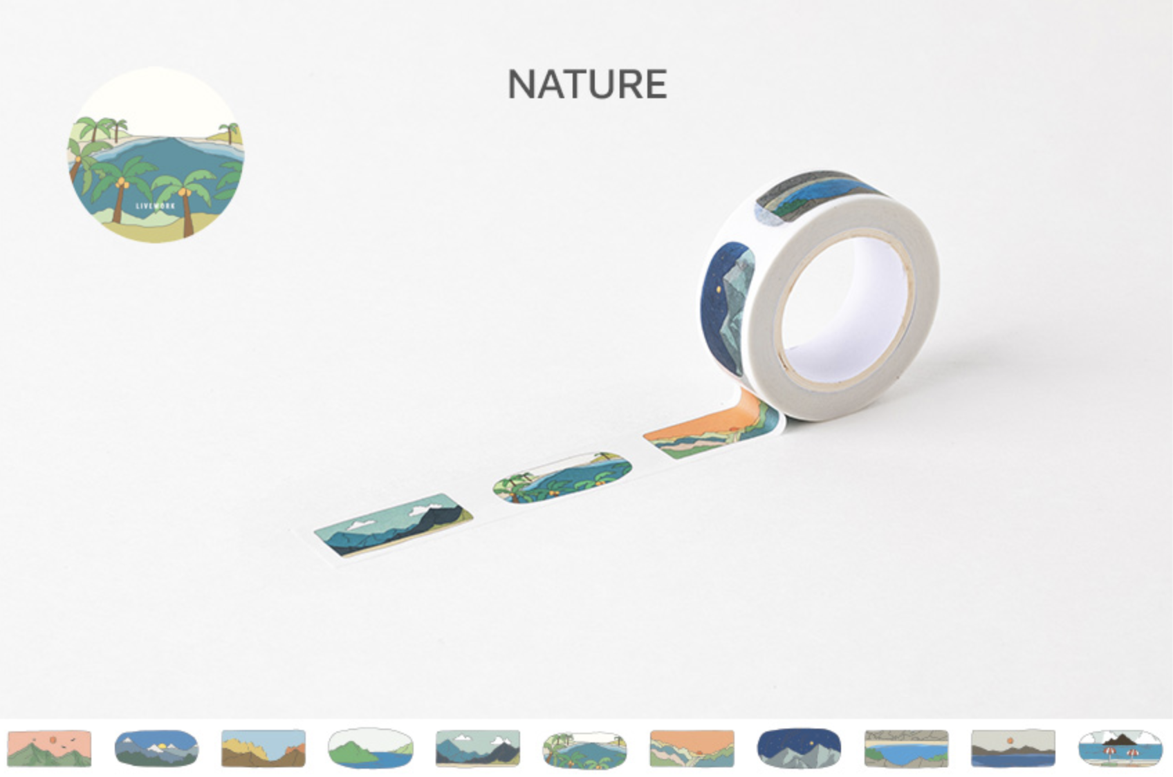 LIVEWORK LIFE & PIECES PAPER TAPE - 15MM - Nature